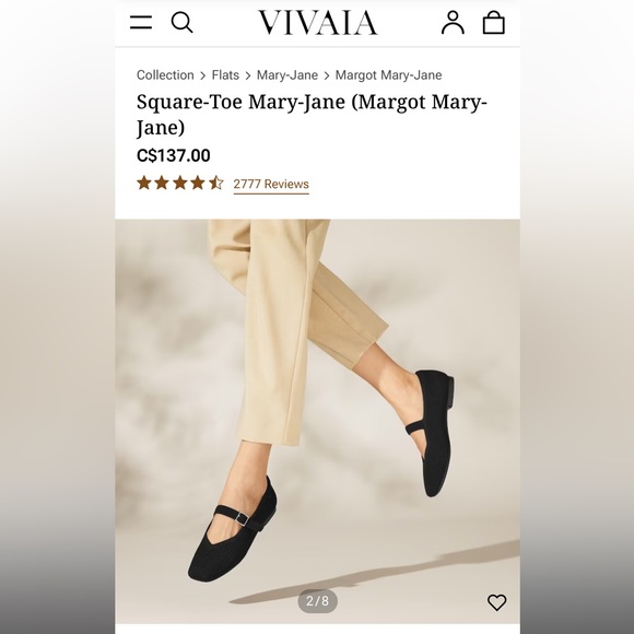 ❗️SOLD❗️Vivaia square toe mary jane 6.5 wide - Picture 9 of 9